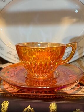 Jeanette Glass Teacup and saucer